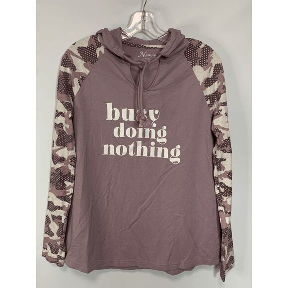 Natural Reflections Womens Hooded Sweatshirt Statement Graphic Purple Small - Picture 1 of 9